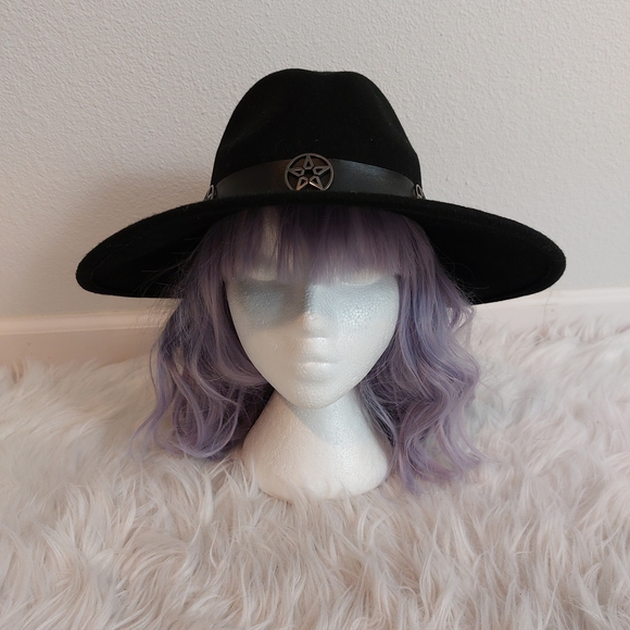 Killstar Omen Sigil Fedora Hat with Gunmetal Pentagram Accent - Picture 2 of 12